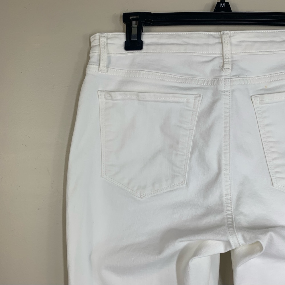 Lucky Brand White Ava Skinny Mid rise Denim Ankle Raw Hem  Jeans-Size 12/31 - Picture 7 of 15
